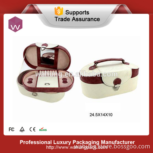 Exquisite leather travel locking jewelry case for sale